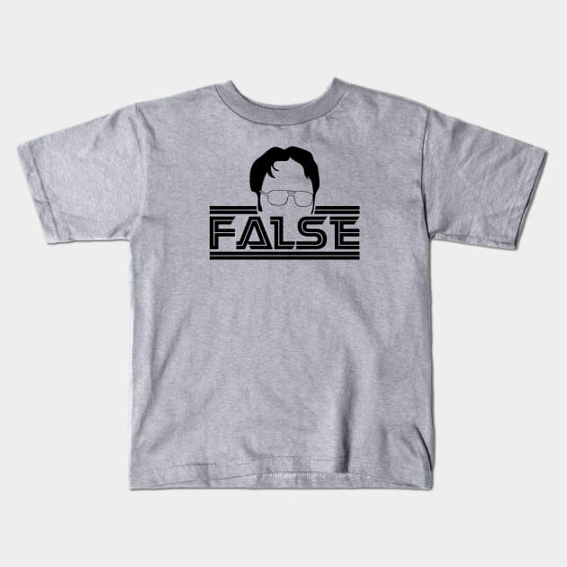 Dwight Schrute False The Office Kids T-Shirt by scribblejuice